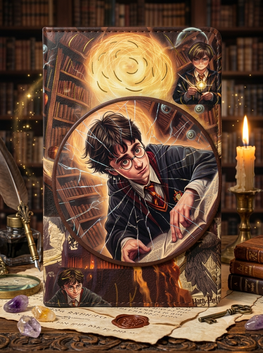 Vintage Harry Potter Gold Foil Hardcover Diary | Hogwarts Crest Journal