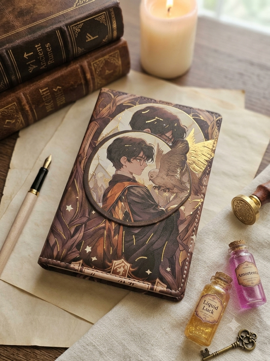 Vintage Harry Potter Gold Foil Hardcover Diary | Hogwarts Crest Journal