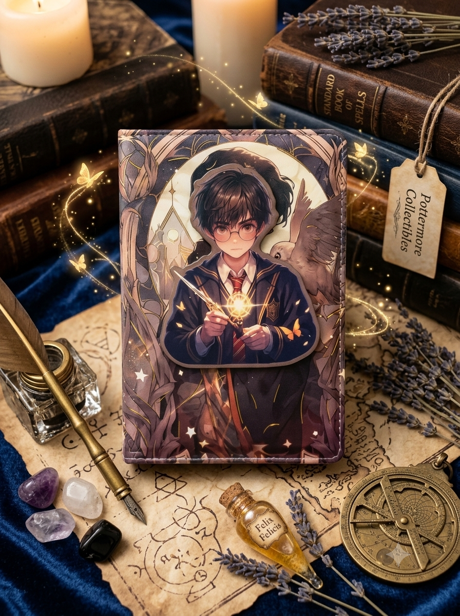 Vintage Harry Potter Gold Foil Hardcover Diary | Hogwarts Crest Journal