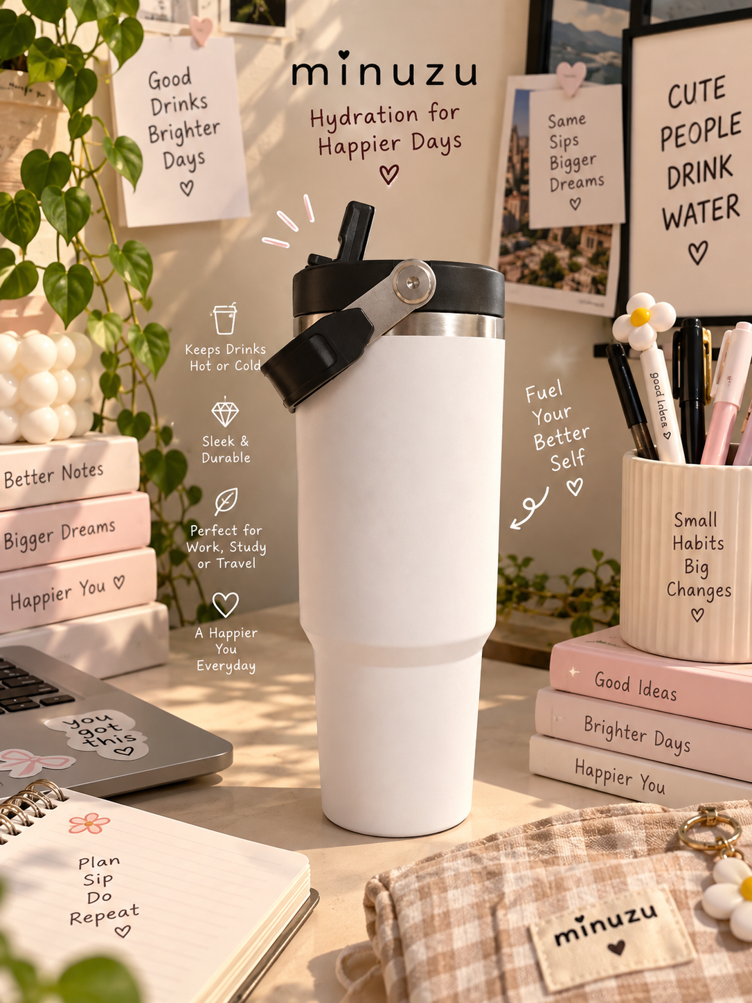800 ML Aesthetic Tumbler – Made for Little Everyday Adventures