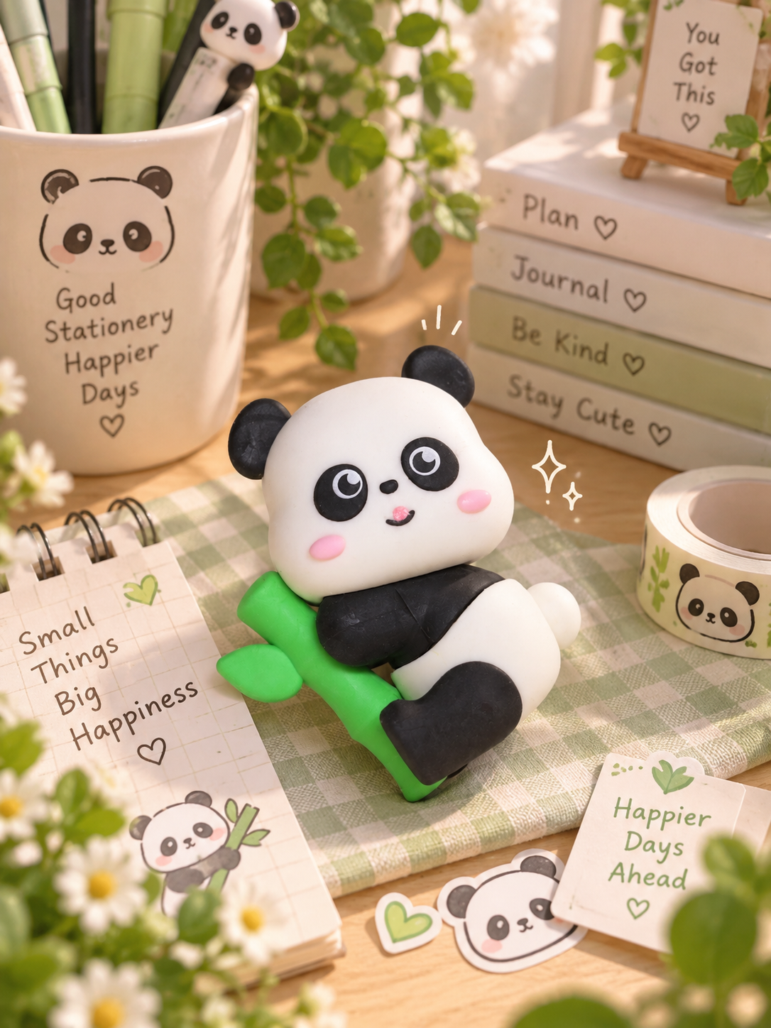 Cute 3D Panda Desk Collectible Pencil Eraser | Aesthetic Mini Figurine