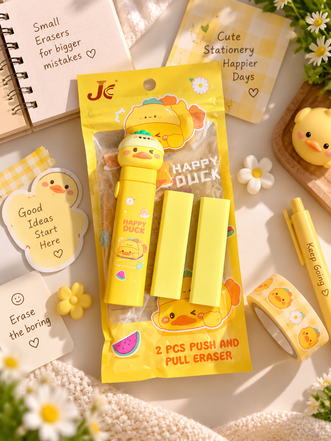 Cute Kawaii Eraser Set | Pastel Character Erasers for School, College & Aesthetic Stationery | Minuzu