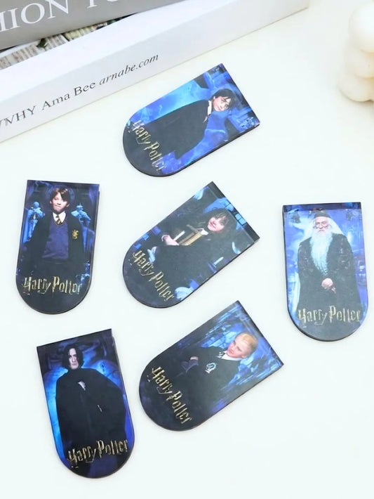 Harry Potter Magnetic Bookmarks Set of 6 | Aesthetic Book Page Marker Clips | Minuzu