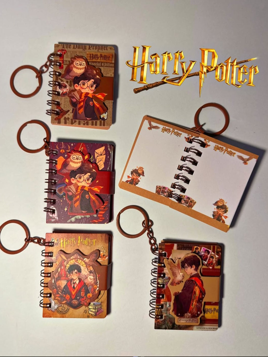 Harry Potter Mini Diary Keychain | Cute Aesthetic Pocket Spiral Notebook Keyring | Minuzu