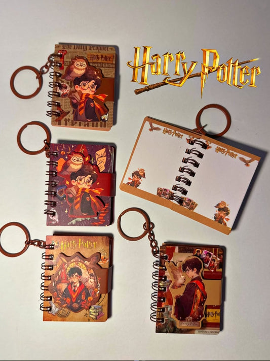 Harry Potter Mini Diary Keychain | Cute Aesthetic Pocket Spiral Notebook Keyring | Minuzu