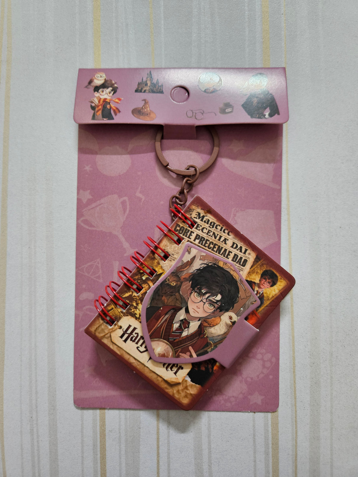 Harry Potter Mini Diary Keychain | Cute Aesthetic Pocket Spiral Notebook Keyring | Minuzu