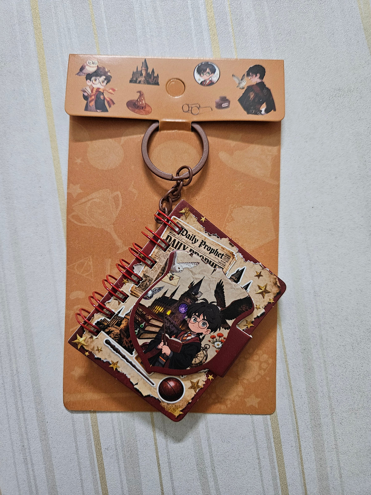 Harry Potter Mini Diary Keychain | Cute Aesthetic Pocket Spiral Notebook Keyring | Minuzu