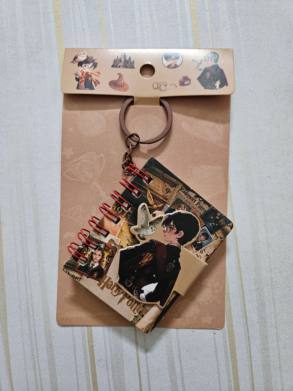 Harry Potter Mini Diary Keychain | Cute Aesthetic Pocket Spiral Notebook Keyring | Minuzu