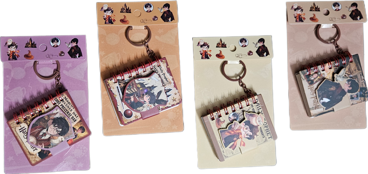 Harry Potter Mini Diary Keychain | Cute Aesthetic Pocket Spiral Notebook Keyring | Minuzu