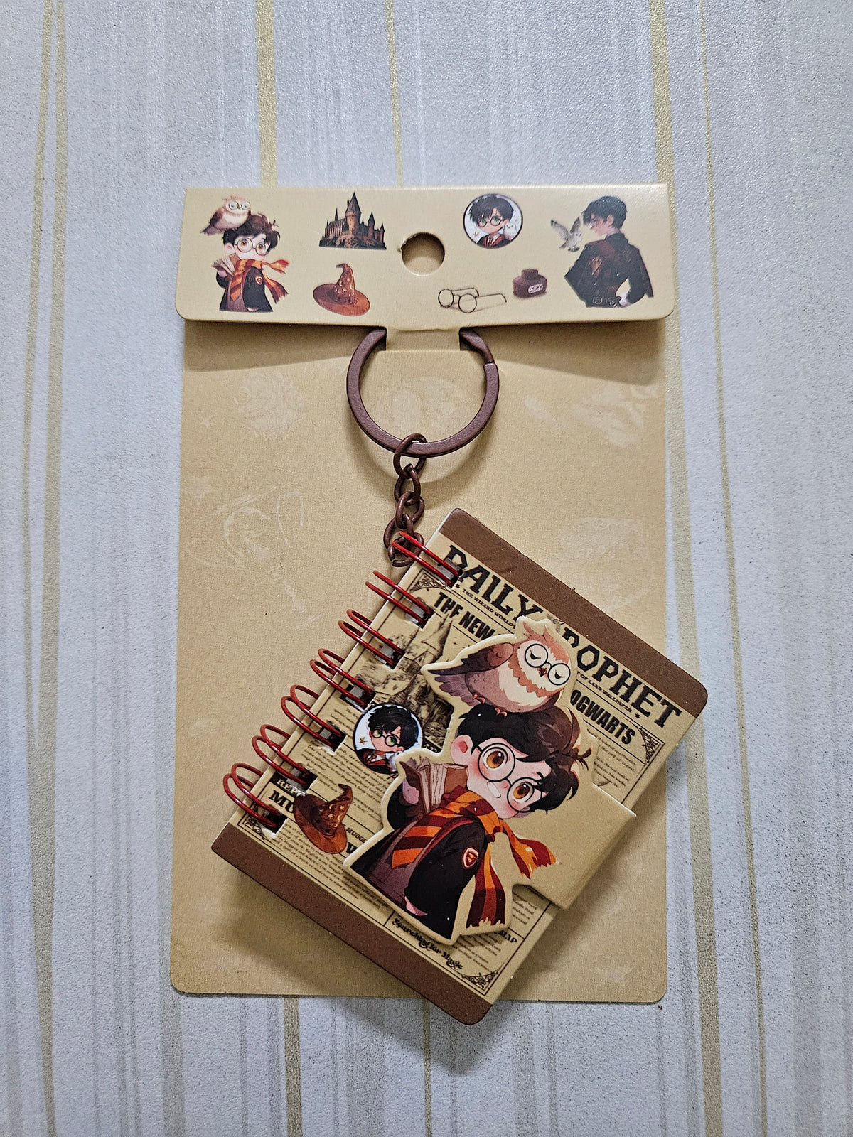 Harry Potter Mini Diary Keychain | Cute Aesthetic Pocket Spiral Notebook Keyring | Minuzu