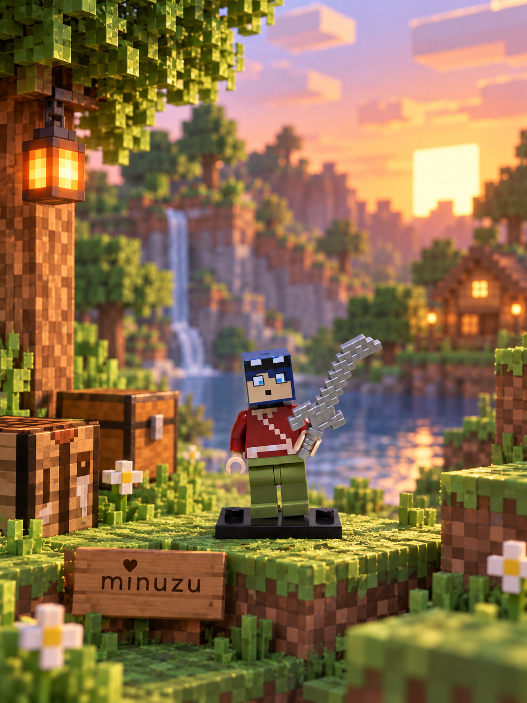 3-Piece Minecraft-Inspired Pixel Minifigure Collectible Set